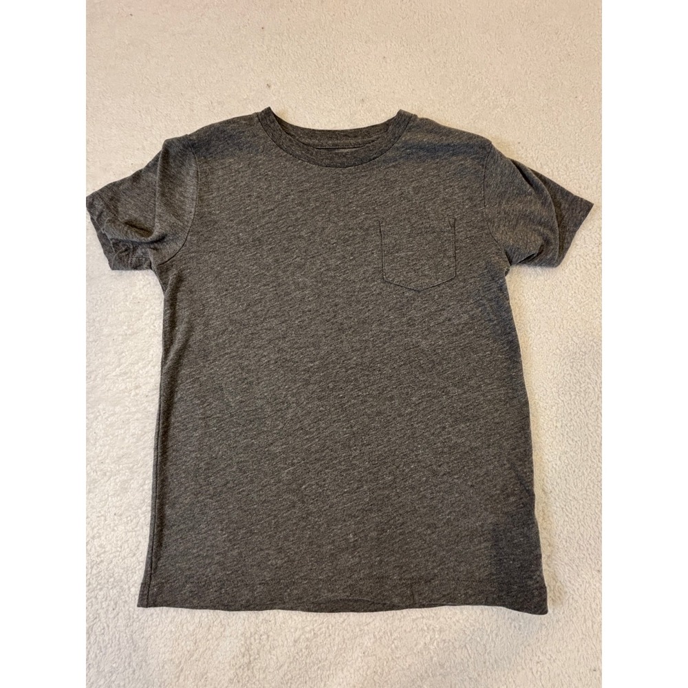 Crewcuts J.Crew Boys‎ Charcoal Gray Heather Short Sleeve Pocket T-Shirt Size 6-7